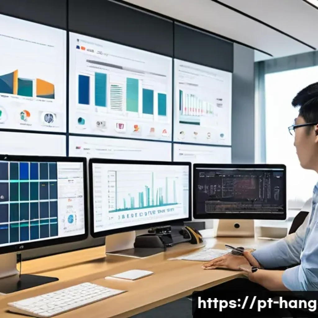 한글과 문자 인식 기술 - A high-resolution image of a modern office workspace in Brazil, featuring a diverse team of professi...