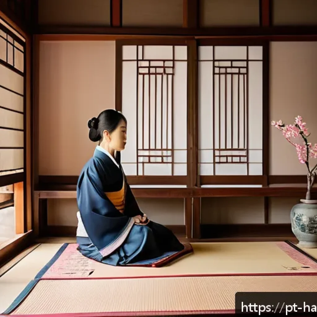 한글과 문학 비평 - A serene and contemplative scene set in a traditional Korean home blending with modern urban element...